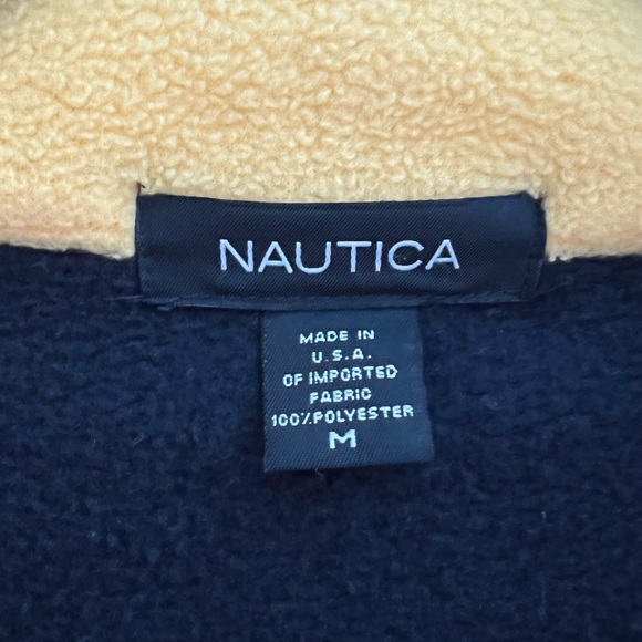 ❌SOLD❌ NAUTICA VINTAGE Nautech Fleece Pullover 1/4 Zip Yellow Navy | MEDIUM - Picture 5 of 12